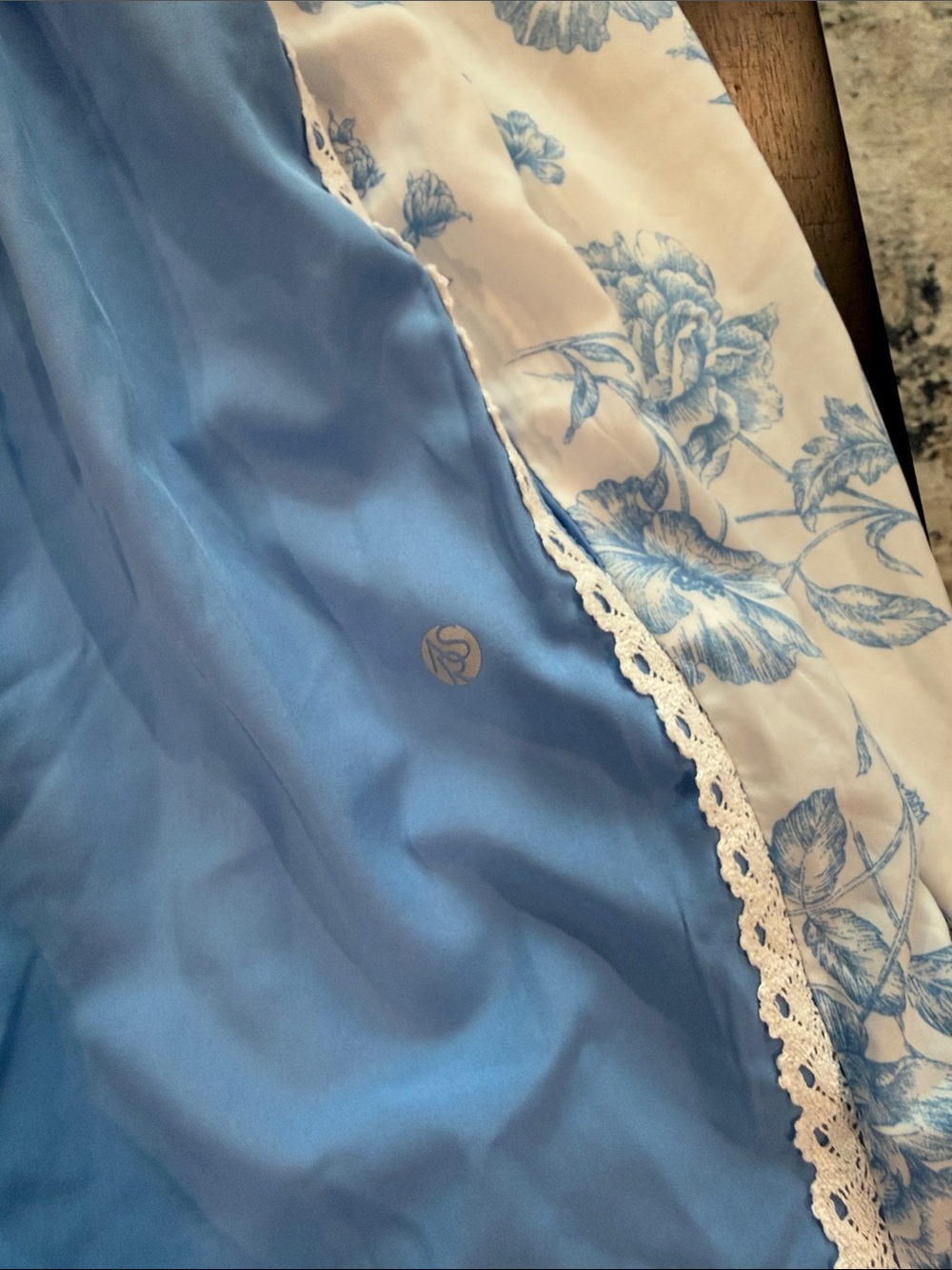Altar'd State Baby Blue Floral-Trim Jogger Pants - Picture 3 of 5